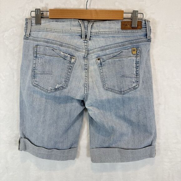 Divine Rights Of Denim Shorts Jean Jorts Distressed Bermuda Long 27 - Picture 2 of 7